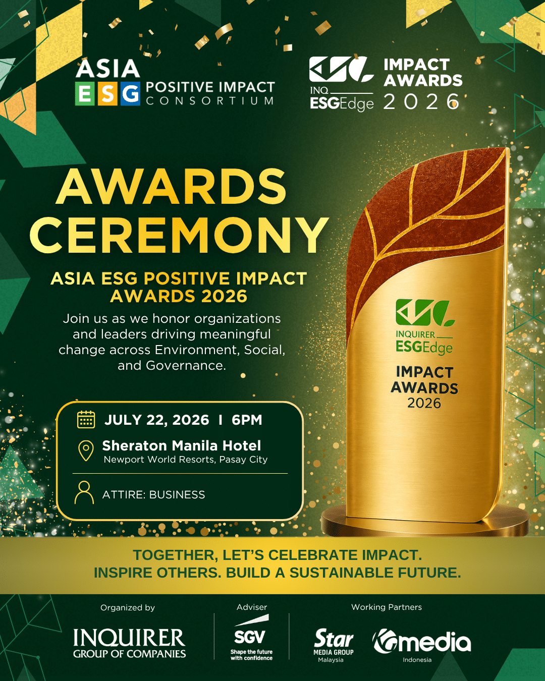 INQUIRER ESG Edge Impact Awards 2026 Awards Night (1 Seat)